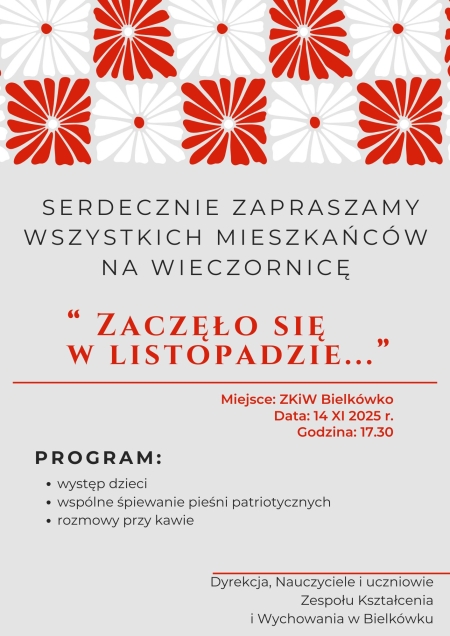 Zapraszamy na Wieczornicę 